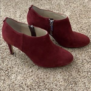 Michael Kors plum bootie heels
